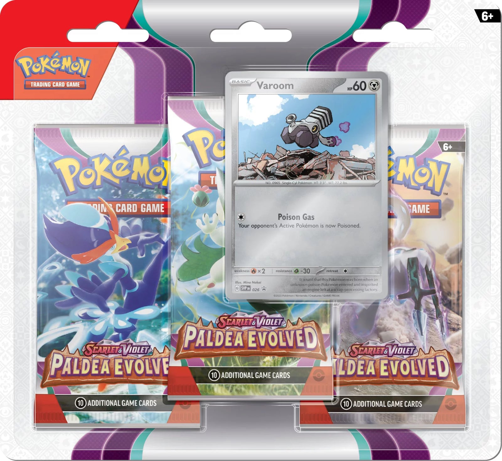 TCG:  Scarlet and Violet 2 Paldea Evolved 3 Pack Blister (Random Promo)