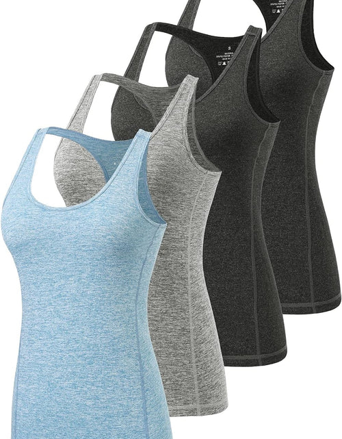 Load image into Gallery viewer, Workout Tank Tops for Women Racerback Athletic Tanks Running Exercise Gym Tank Top - 4 Packs
