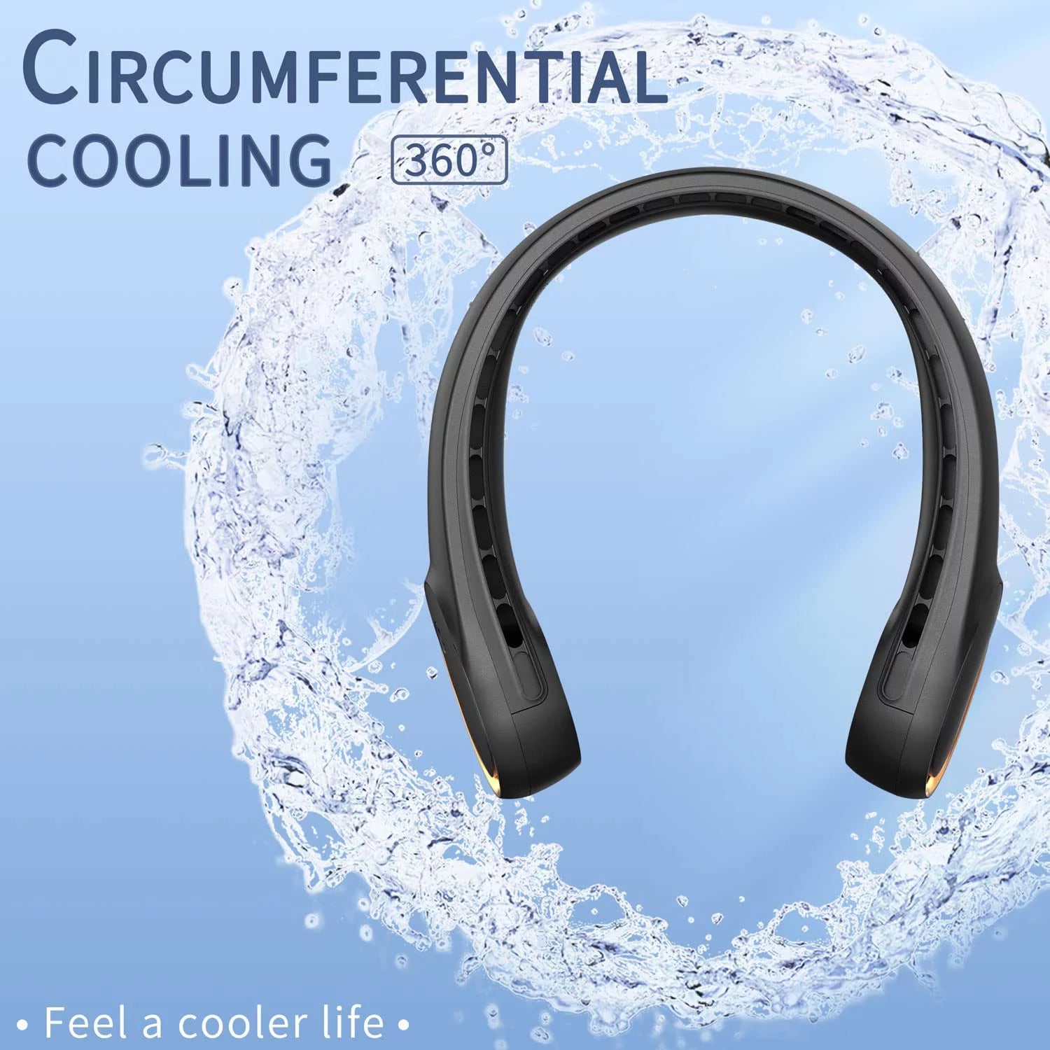 Neck Fan, Portable Fan, Hands Free Bladeless Fan, Rechargeable Personal Fan, 5200Mah, 360° Cooling, 3 Speeds Adjustable