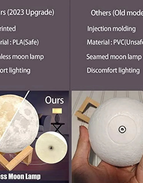 Load image into Gallery viewer, Moon Lamp 2023 Upgrade, 3D Printing Moon Light 16 LED Colors with Wooden Stand &amp; Remote/Touch Control and USB Rechargeable, Gifts for Her Girls Kids Women Girlfriend 5.9 Inch
