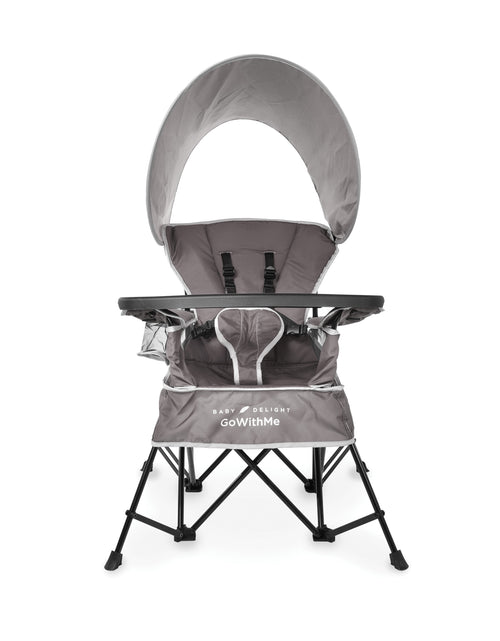 Load image into Gallery viewer, Go with Me Jubilee Deluxe Portable Infant Chair, Removable Canopy, Gray
