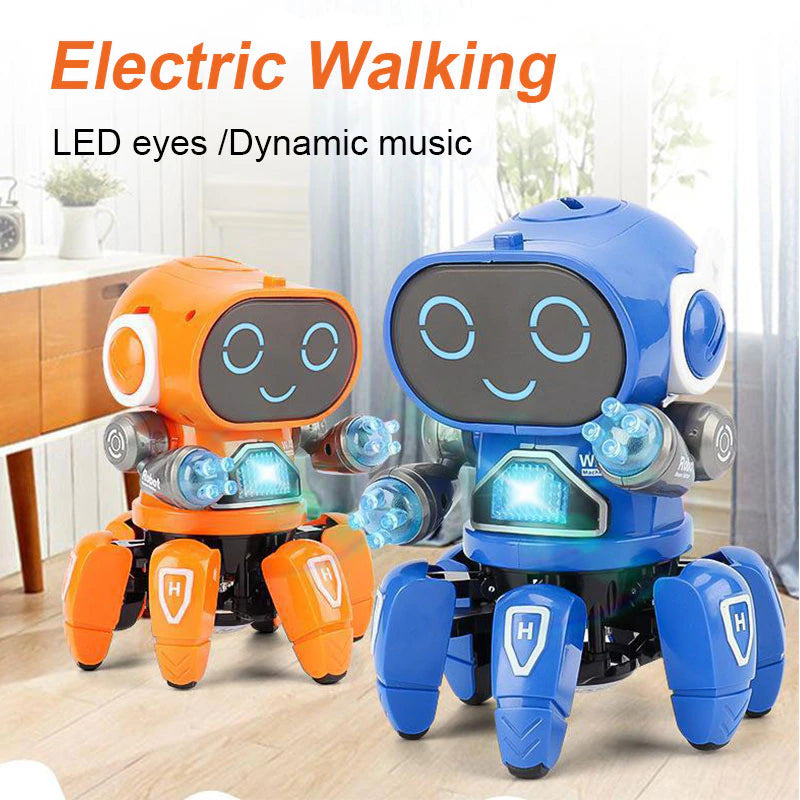 Kids Dance Robots Music LED 6 Claws Octopus Robot Birthday Gift Toys for Children Early Education Baby Toy Boys Girls