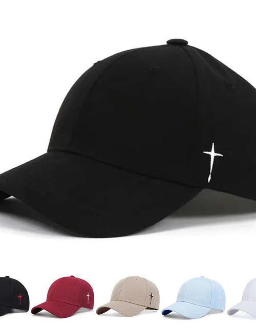 Load image into Gallery viewer, Unisex Simple Cross Water Drop Embroidery Baseball Caps Spring and Autumn Outdoor Adjustable Casual Hat Sunscreen Hat
