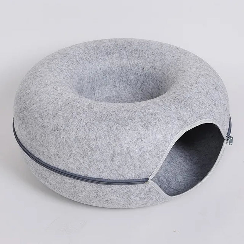 Donut Cat Bed Interactive Tunnel Pet Felt Indoor Toys Cats House Kitten Training Toy Cat Kennel Pets Supplies