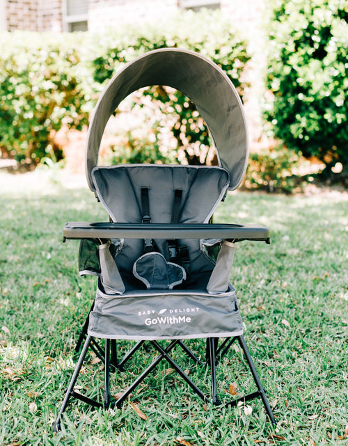 Load image into Gallery viewer, Go with Me Jubilee Deluxe Portable Infant Chair, Removable Canopy, Gray
