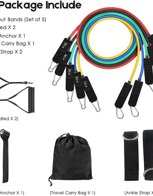 Load image into Gallery viewer, 150Lbs Resistance Bands Set 11Pcs, Workout Bands,Resistance Bands for Working Out,Exercise Bands for Home Gym
