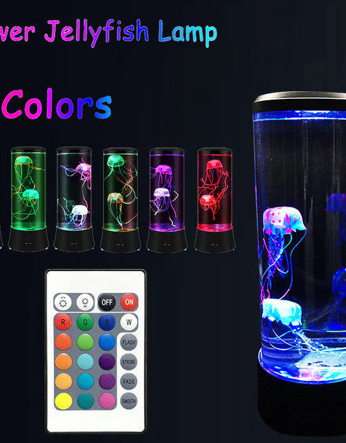 Load image into Gallery viewer, Jellyfish Lamp Color Changing Remote Control Aquarium Tank LED Night Light Birthday Gift USB Charging Relaxing Mood
