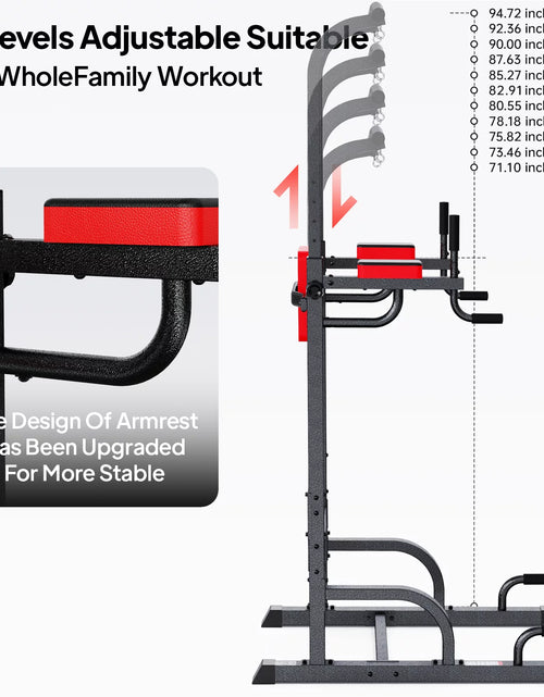 Load image into Gallery viewer, Adjustable Body Champ 480Lbs Multifunction Power Tower Dip Station Pull up Bar Power Rack for Home Gym Strength Training Workout Equipment
