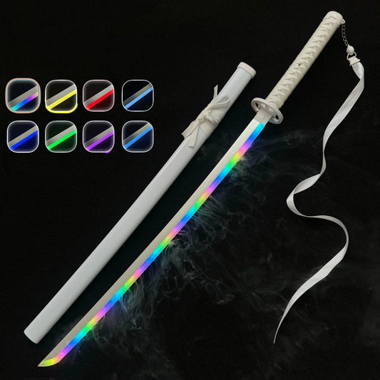 40Inch Vapour Rukia Katana Led Lightsabre Anime Glow Bleach Cosplay Ninja Knife Real Japanese Katana Original Samurai Sword Gift