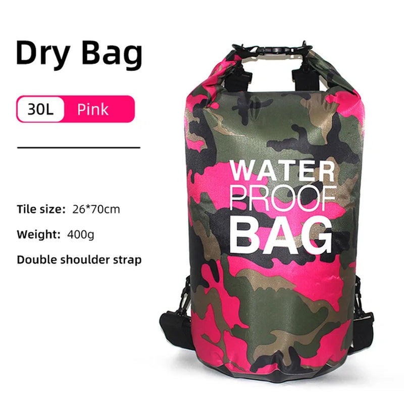 Waterproof Dry Bag 30L 20L 15L 10L 5L for Kayak Swimming Trekking Boating Floating Gym Bags Beach Accessories Rafting Bag