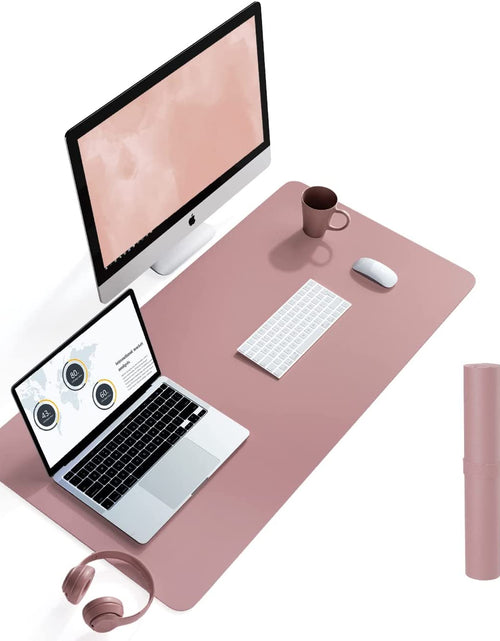 Load image into Gallery viewer, Non-Slip Desk Pad, Waterproof PVC Leather Desk Table Protector, Ultra Thin Large Mouse Pad, Easy Clean Laptop Desk Writing Mat for Office Work/Home/Decor(Dark Pink, 35.4&quot; X 17&quot;)
