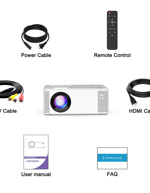 Load image into Gallery viewer, Projector with Wifi, Mini Projector for Outdoor, Movie Projector Support 1080P for Home Theater with HDMI
