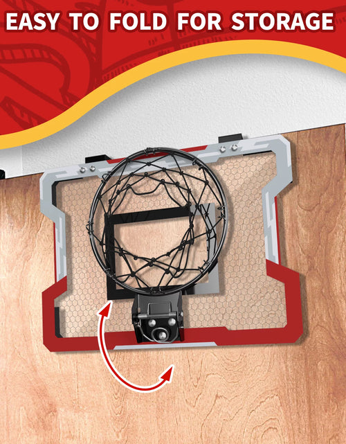 Load image into Gallery viewer, Mini Basketball Hoop for Door, Basketball Hoop Indoor, Mini Hoop with 3 Balls/Inflator/Breakaway Rim, Basketball Toy Gifts for Kids and Adults, Suit for Bedroom/Office/Outdoor, White with Red
