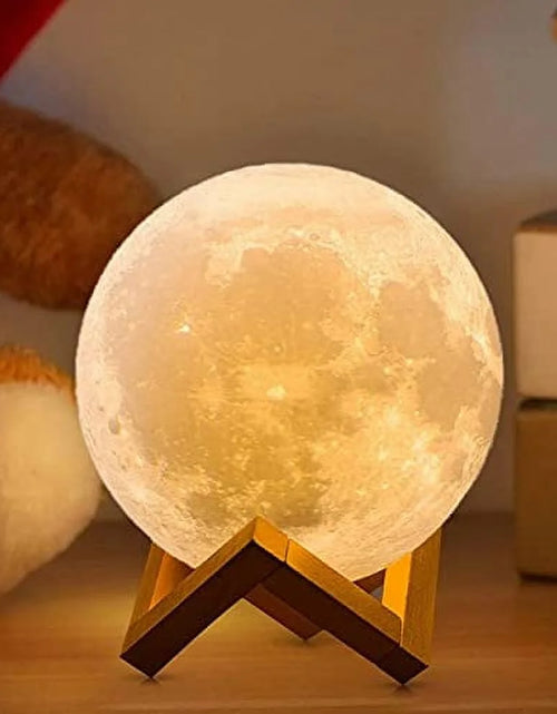 Load image into Gallery viewer, Moon Lamp 2023 Upgrade, 3D Printing Moon Light 16 LED Colors with Wooden Stand &amp; Remote/Touch Control and USB Rechargeable, Gifts for Her Girls Kids Women Girlfriend 5.9 Inch
